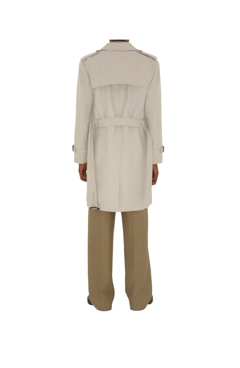 Burberry Long Cotton Blend Trench Coat, Alternate, color, 