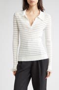 3.1 Phillip Lim Texture Knit Long Sleeve Polo