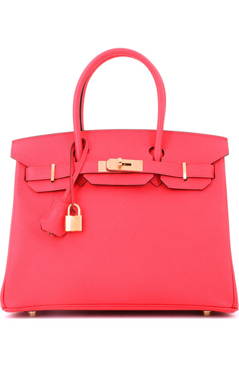 Pre-Owned Hermes Birkin Handbag Pink Epsom with Gold Hardware 30, Main, color, Bougainvillier