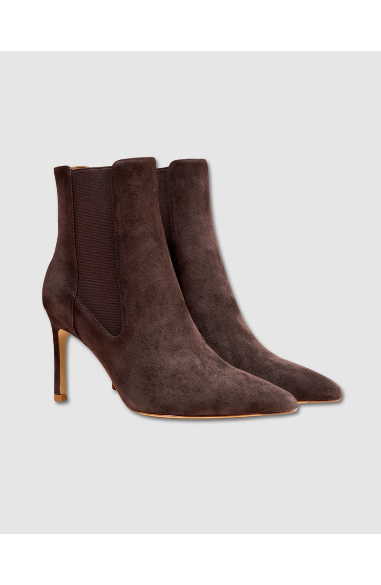 MI/MAI Dora Suede Pointy Ankle Boot, Main, color, Chocolate