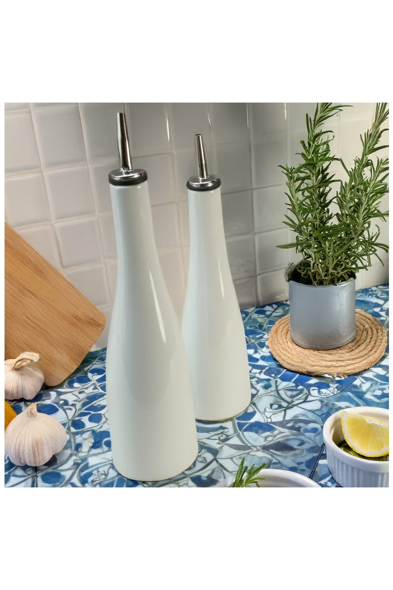 Oil & Vinegar Bottle Set, Alternate, color, WHITE