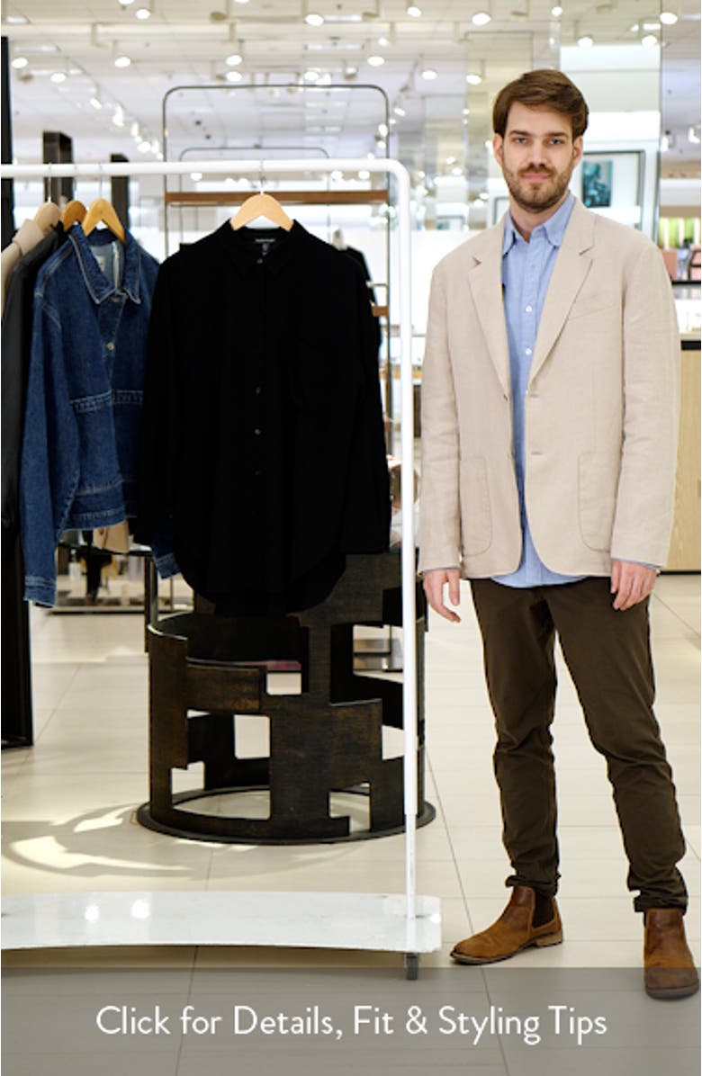 Classic Collar Silk Longline Button-Up Shirt, sales video thumbnail