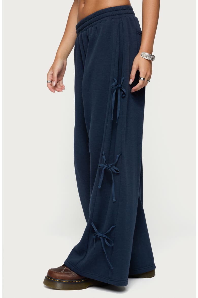 Claudette Ribbon Baggy Sweatpants, Alternate, color, NAVY