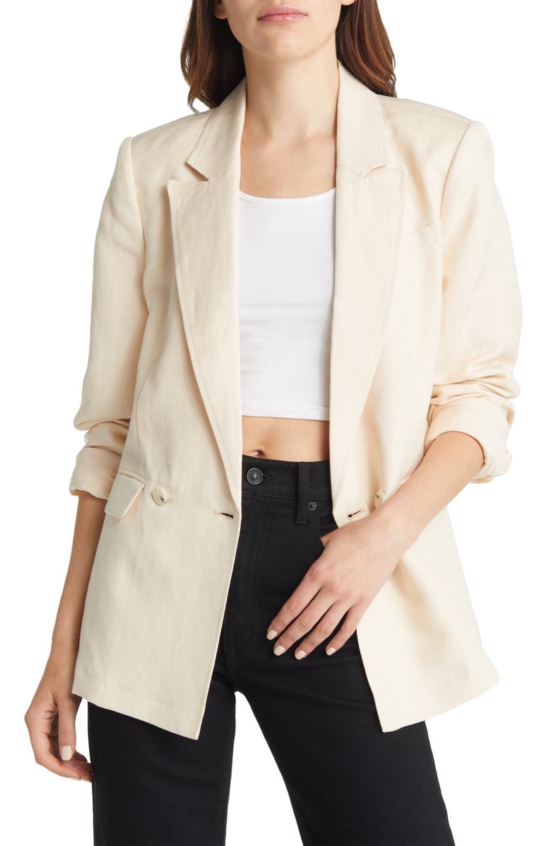 PAIGE Women's Dawson Double Breasted Blazer, Main, color, Ecru