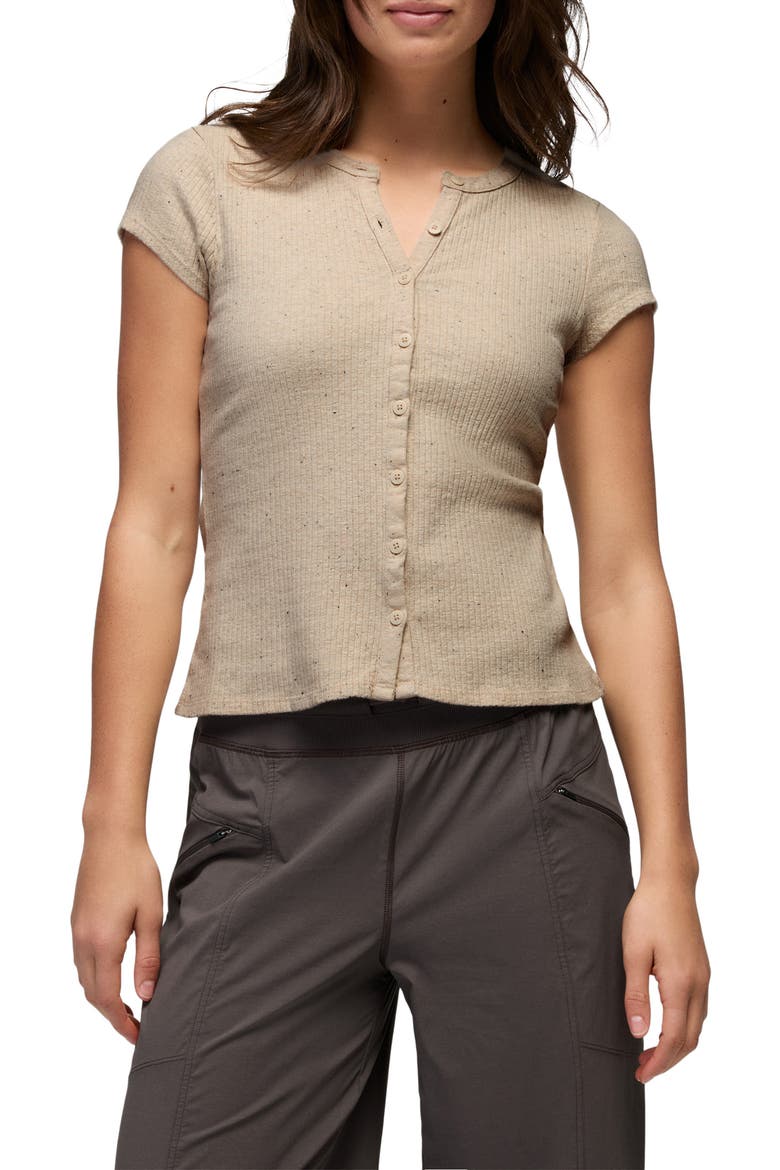 Cambria Cove Stretch Organic Cotton Cardigan, Main, color, OATMEAL HEATHER