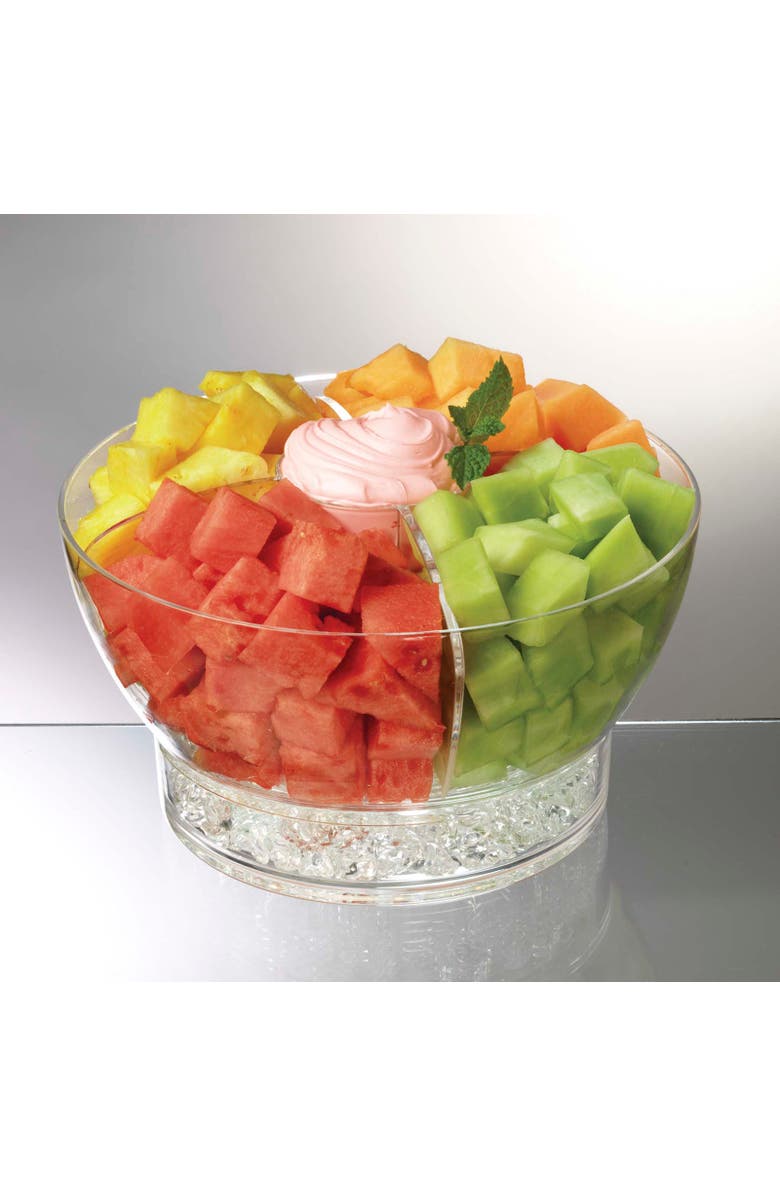 PRODYNE Cold Bowl On Ice Chilled Acrylic Serving Bow, 6.5 Quart, Alternate, color, Clear