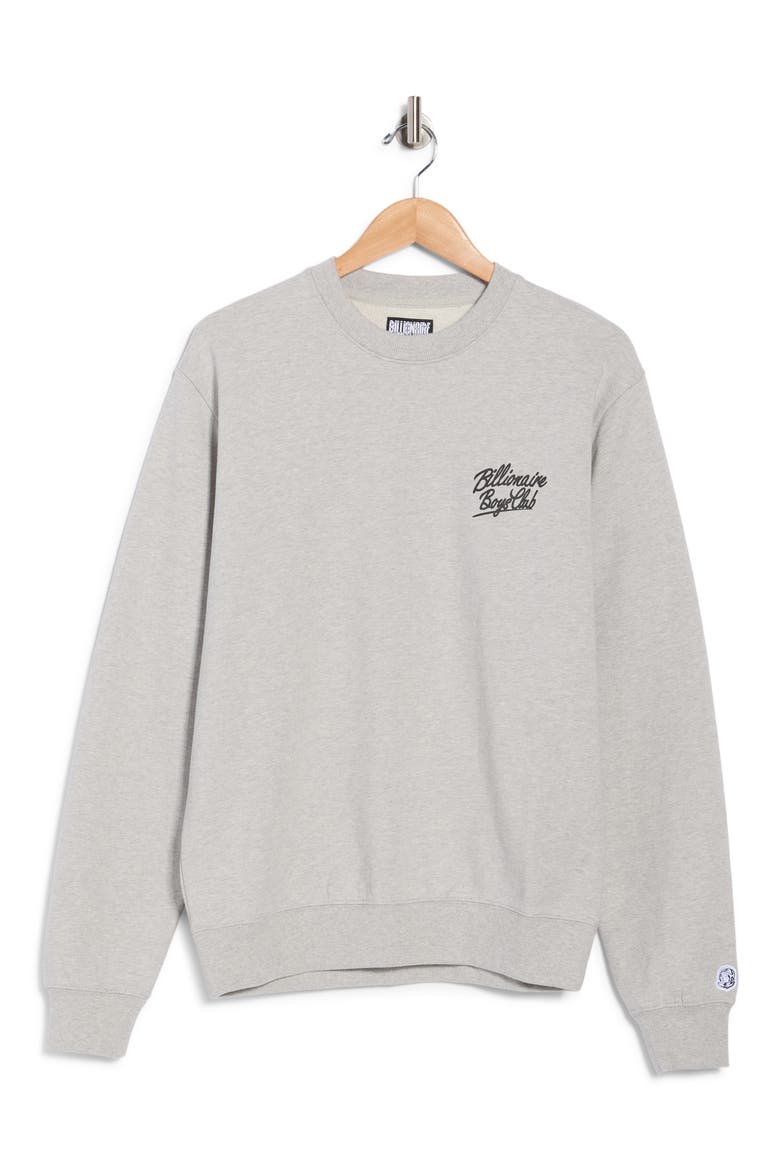BB Small Script Cotton Sweatshirt, Alternate, color, HEATHER GREY
