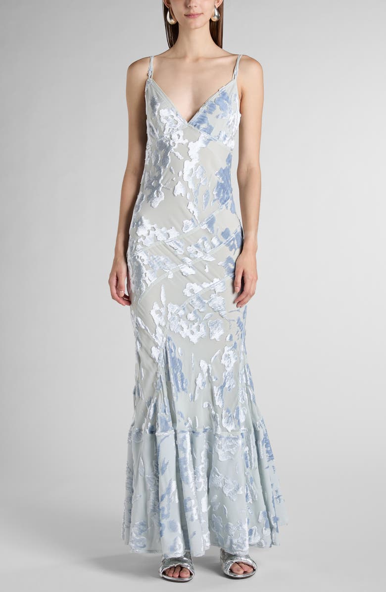 Bottega Veneta Floral Devoré Velvet Gown, Main, color, 