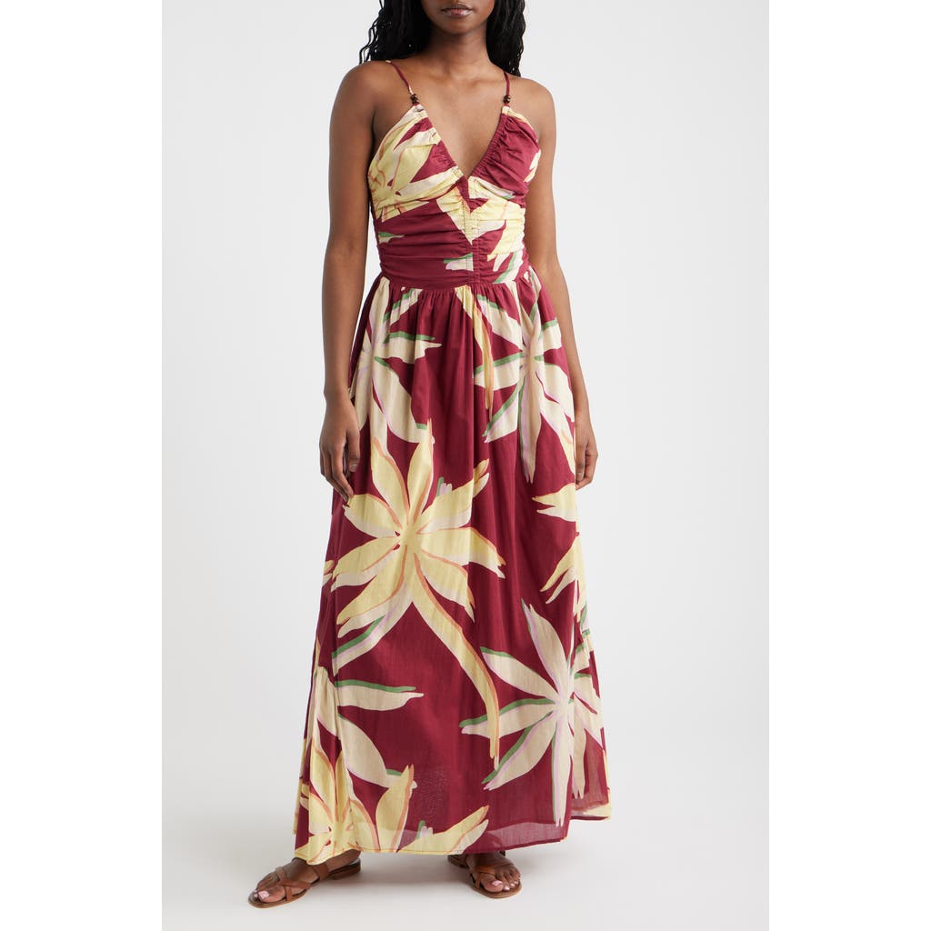Rails Palm Floral Print A-Line Maxi Sundress in Red Palma at Nordstrom, Size Large