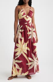 Rails Palm Floral Print A-Line Maxi Sundress