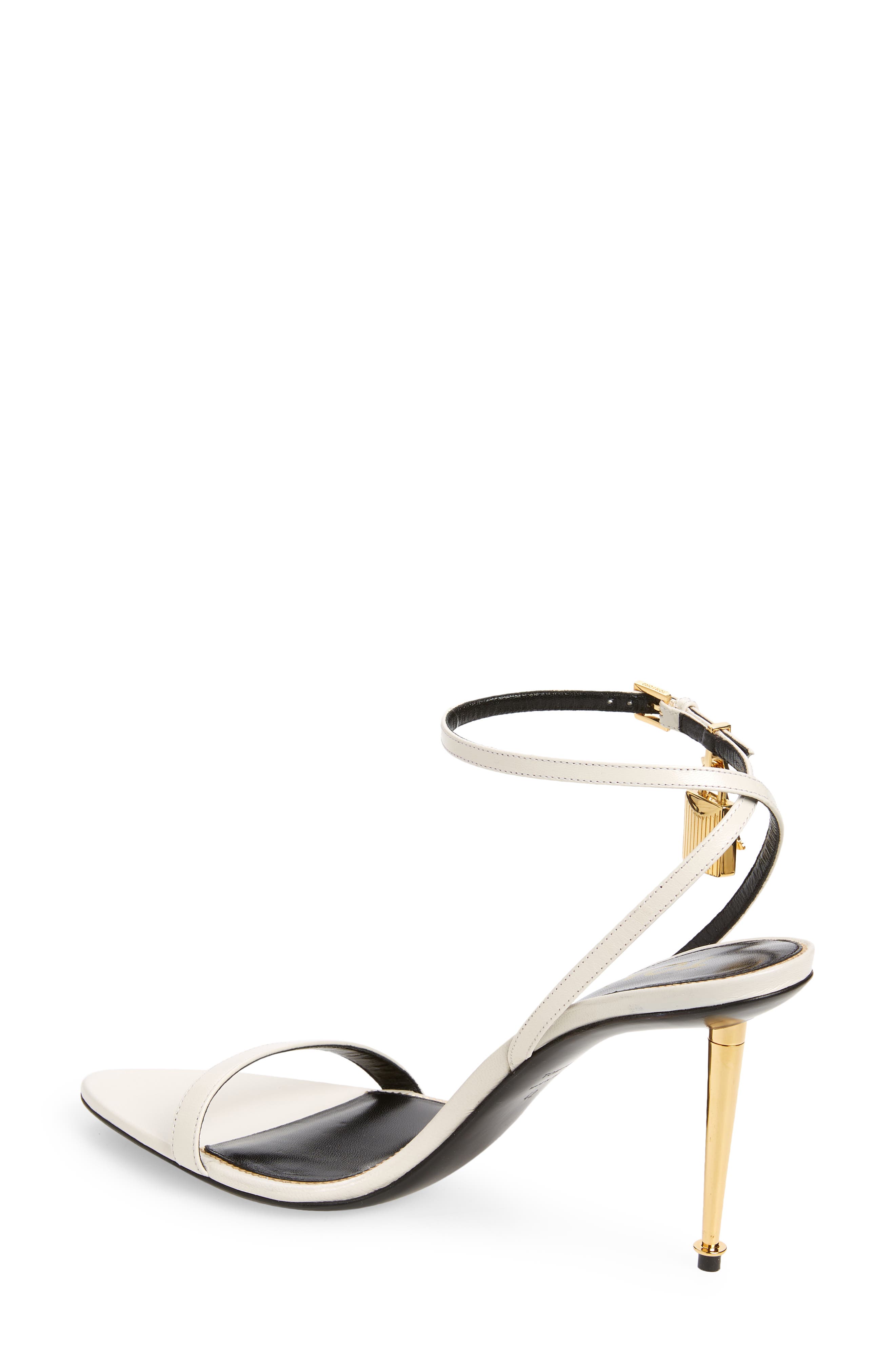 Padlock Naked Pointy Toe Sandal, Alternate, color, CHALK