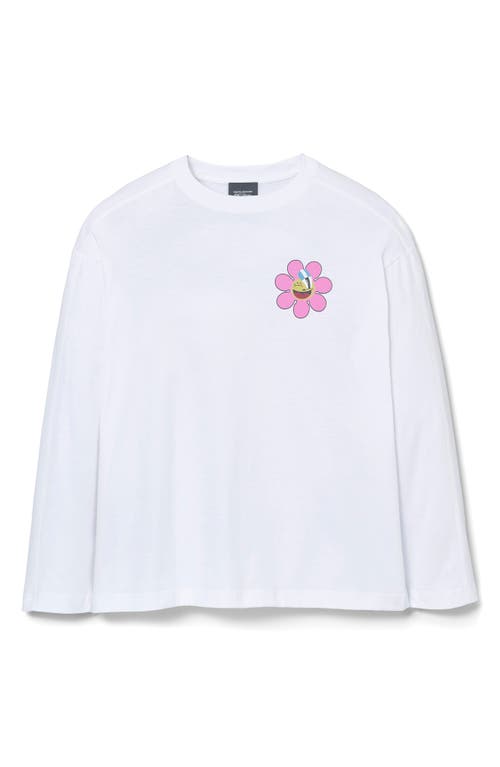 Marc Jacobs Daisy Long Sleeve Graphic T-shirt In White
