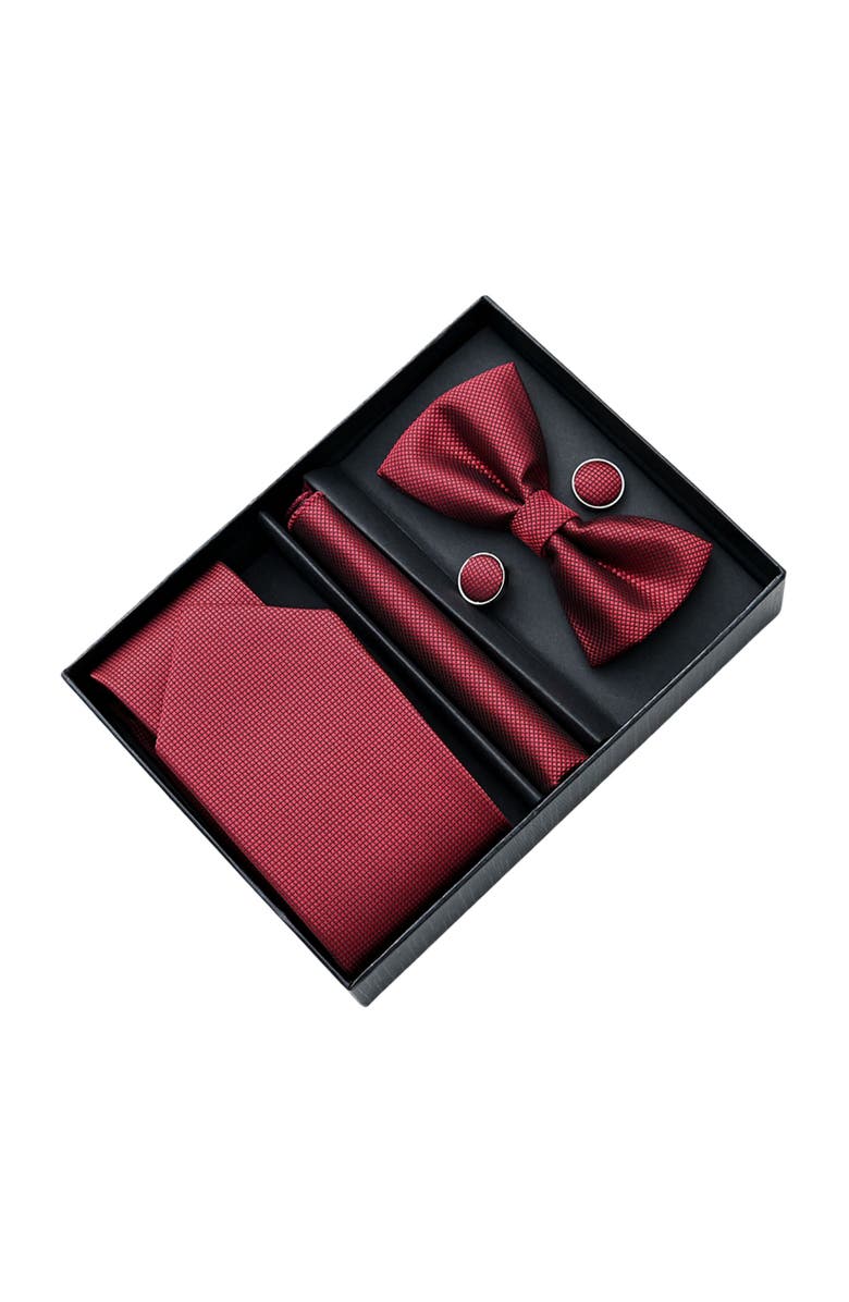 MOUSTACHE Crosshatch Tie Set, Alternate, color, Red