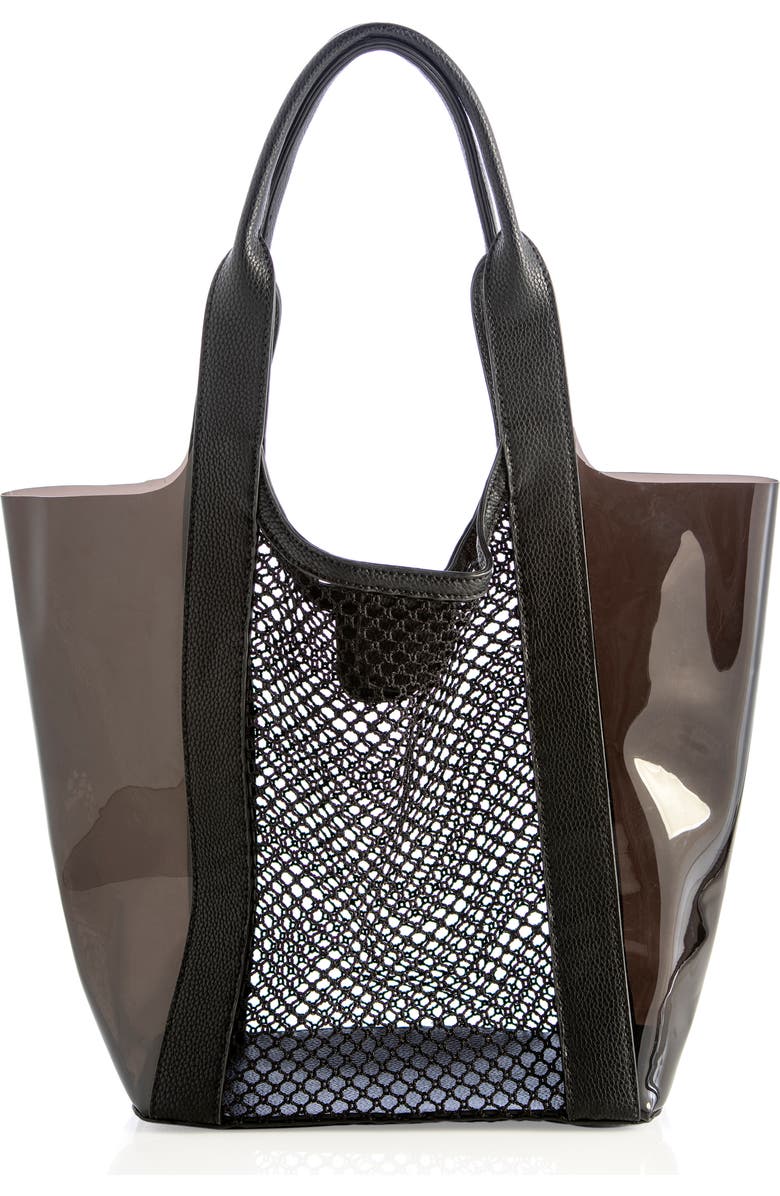 Shiraleah Valery Mesh Panel Transparent Tote, Main, color,