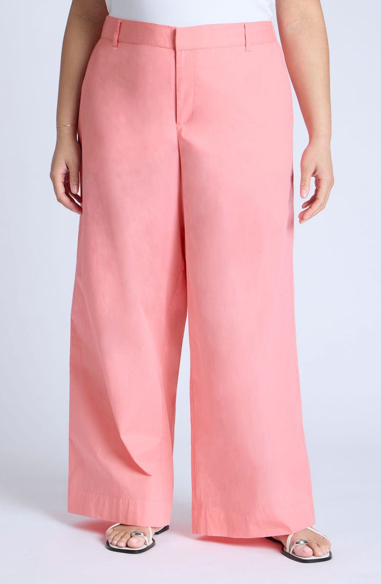 ELOQUII Cotton WIde Leg Pants, Main, color, 