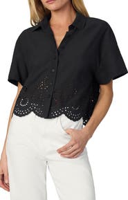Joe's The Eyelet Short Sleeve Crop Shirt