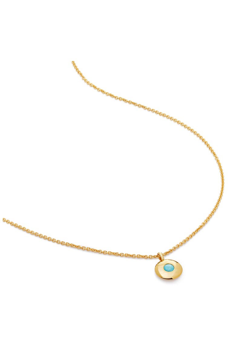 December Birthstone Turquoise Pendant Necklace, Main, color, 18K GOLD VERMEIL/ DECEMBER