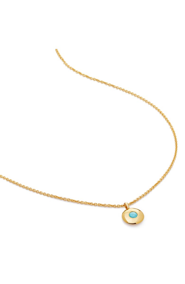 Monica Vinader December Birthstone Turquoise Pendant Necklace, Main, color, 