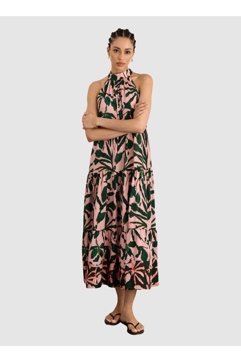 Anouk printed Sleeveless Maxi dress, Main, color, Pink Palm Print