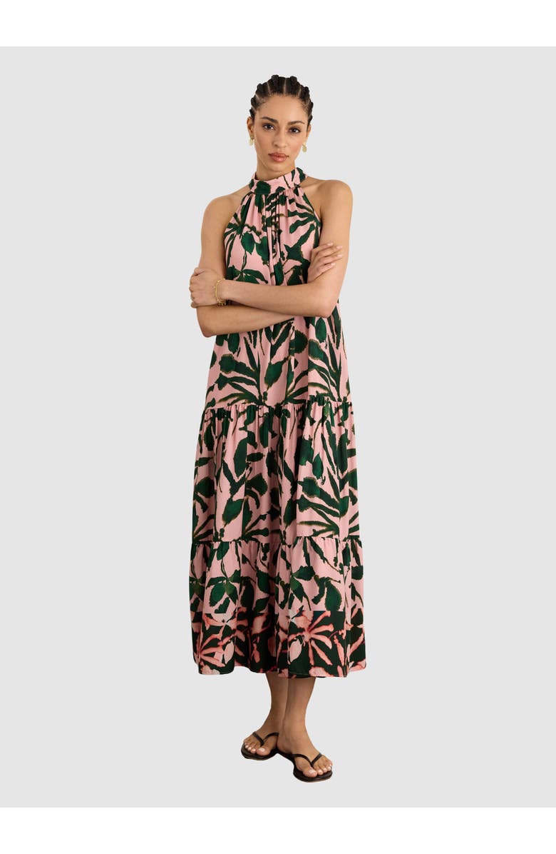 Baukjen Anouk printed Sleeveless Maxi dress, Main, color, Pink Palm Print