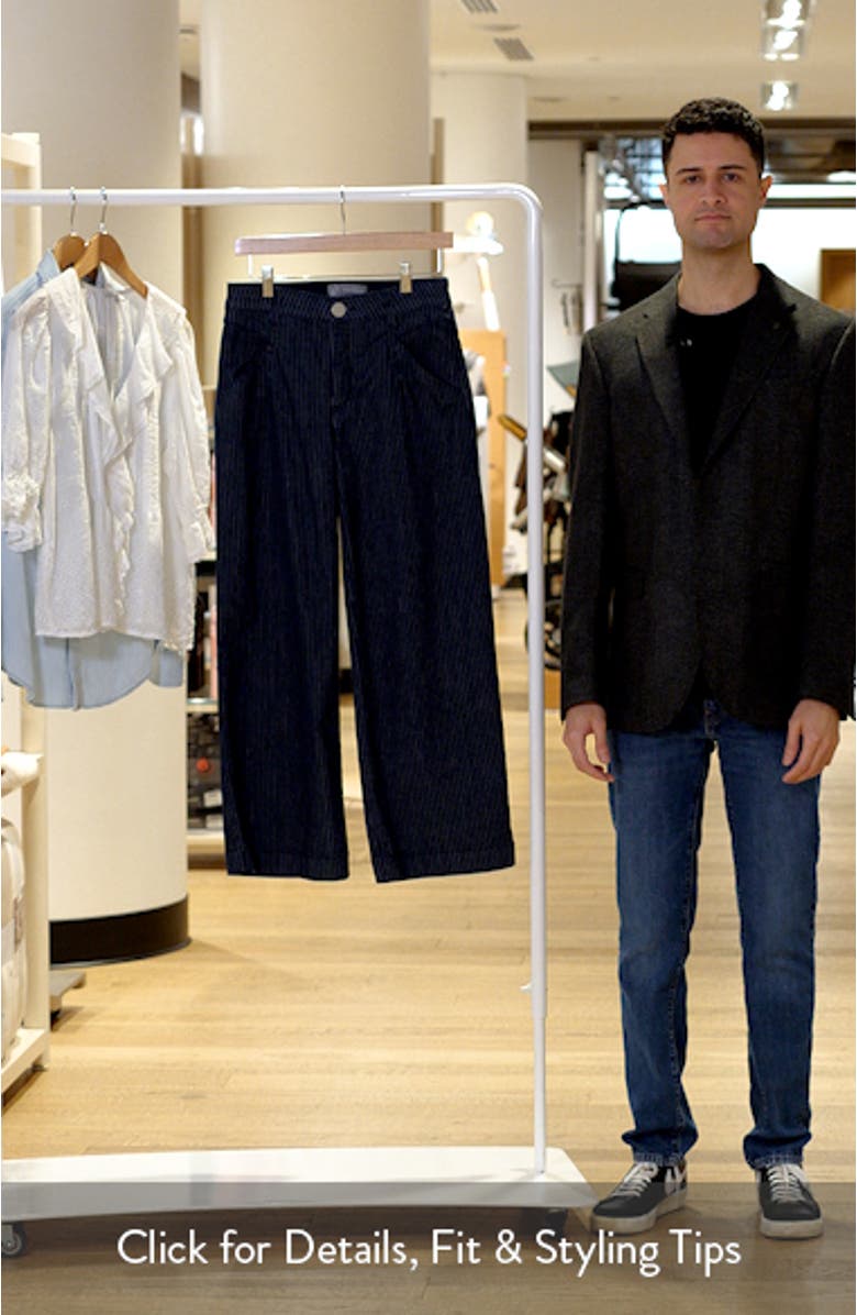 Wyatt Skyrise Stripe V-Pocket Ankle Wide Leg Jeans, sales video thumbnail