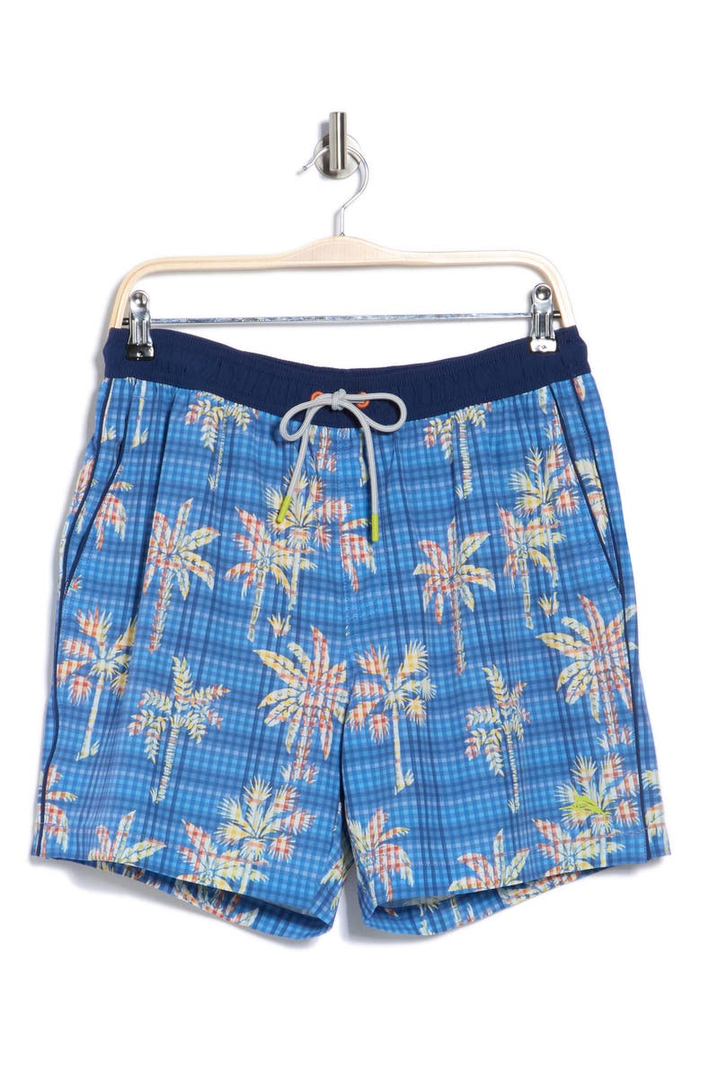 Tommy Bahama Naples Gingham Palms 6-Inch Swim Trunks, Alternate, color, Regal Blue