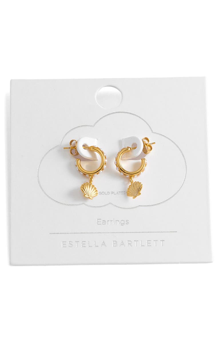 Estella Bartlett Scallop Drop Hoop Earrings, Alternate, color, Gold