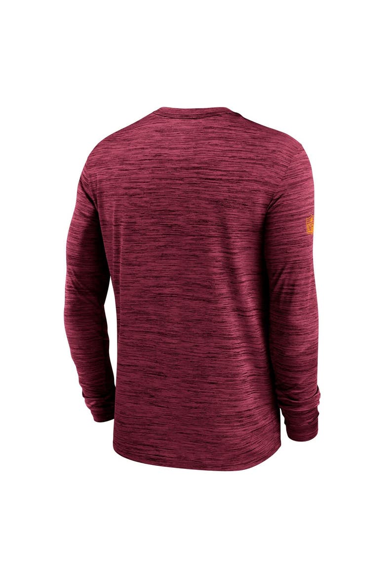 Men's Nike Burgundy Washington Commanders Sideline Velocity Performance Long Sleeve T-Shirt, Alternate, color, Burgundy