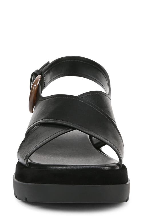 Vince Helena Leather Crisscross Slingback Sandals In Black Smooth