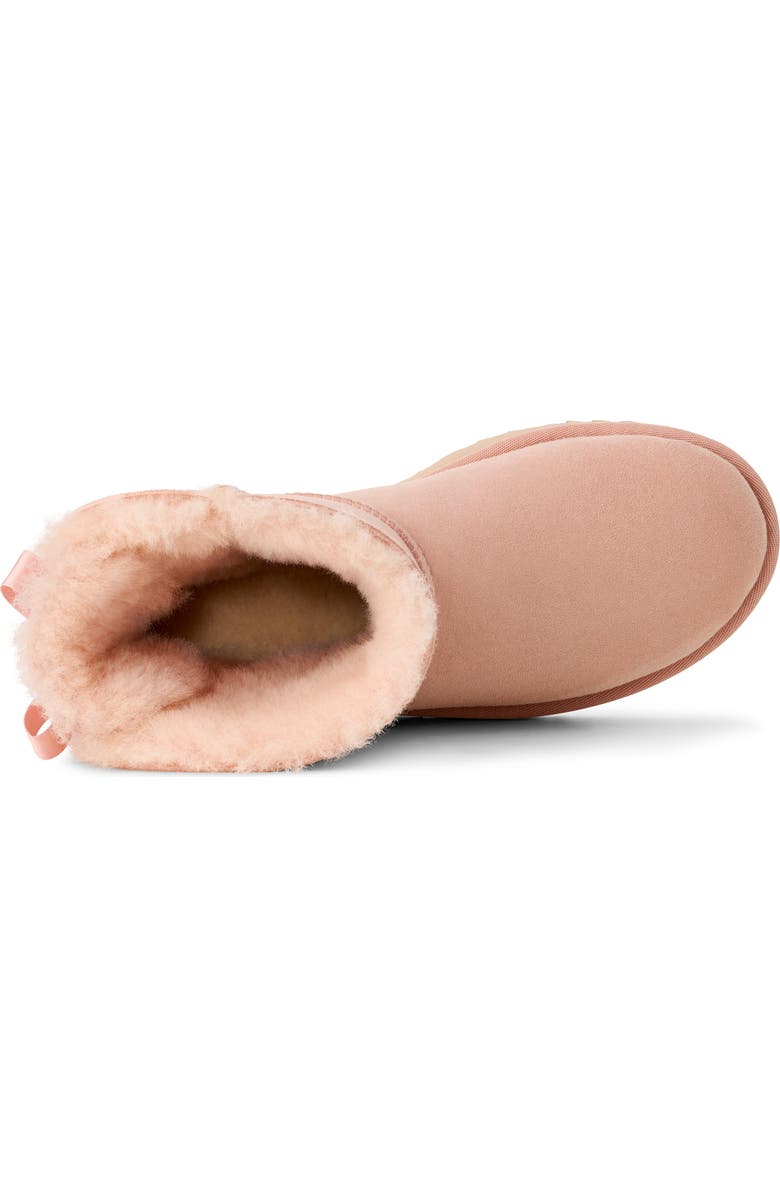 UGG<sup>®</sup> Mini Bailey Bow II Genuine Shearling Bootie, Alternate, color, Beige Blush