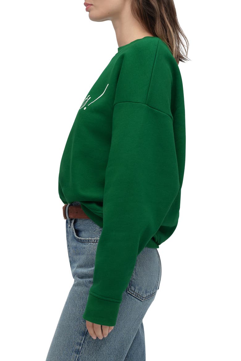 The Go Sports Cotton Blend Sweatshirt, Alternate, color, GREEN/ WHITE