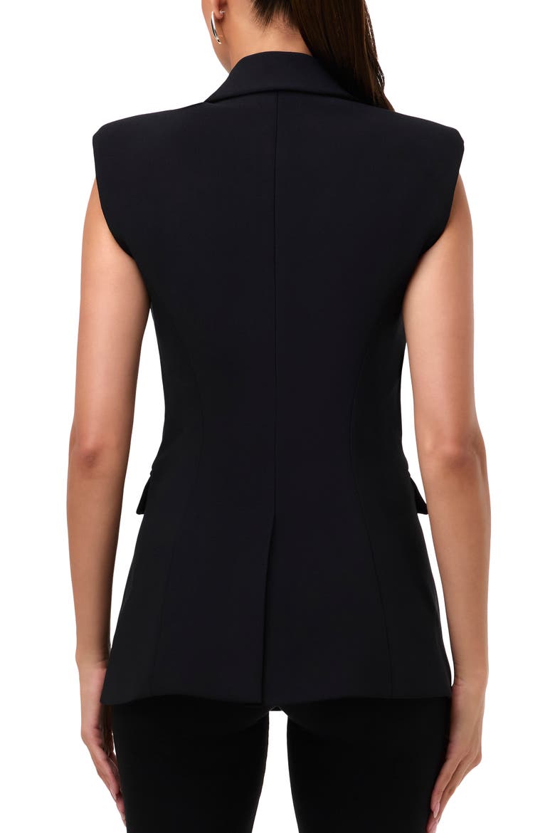 Sleeveless Ponte Blazer Vest, Alternate, color, BLACK