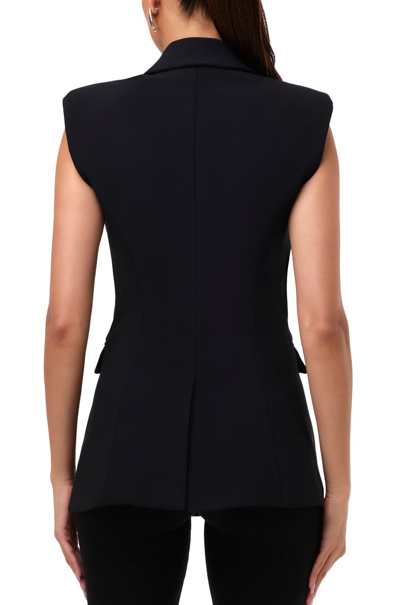Naked Wardrobe Sleeveless Ponte Blazer Vest, Alternate, color, Black
