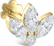 MARIA TASH Invisible Diamond Lotus Threaded Stud Earring