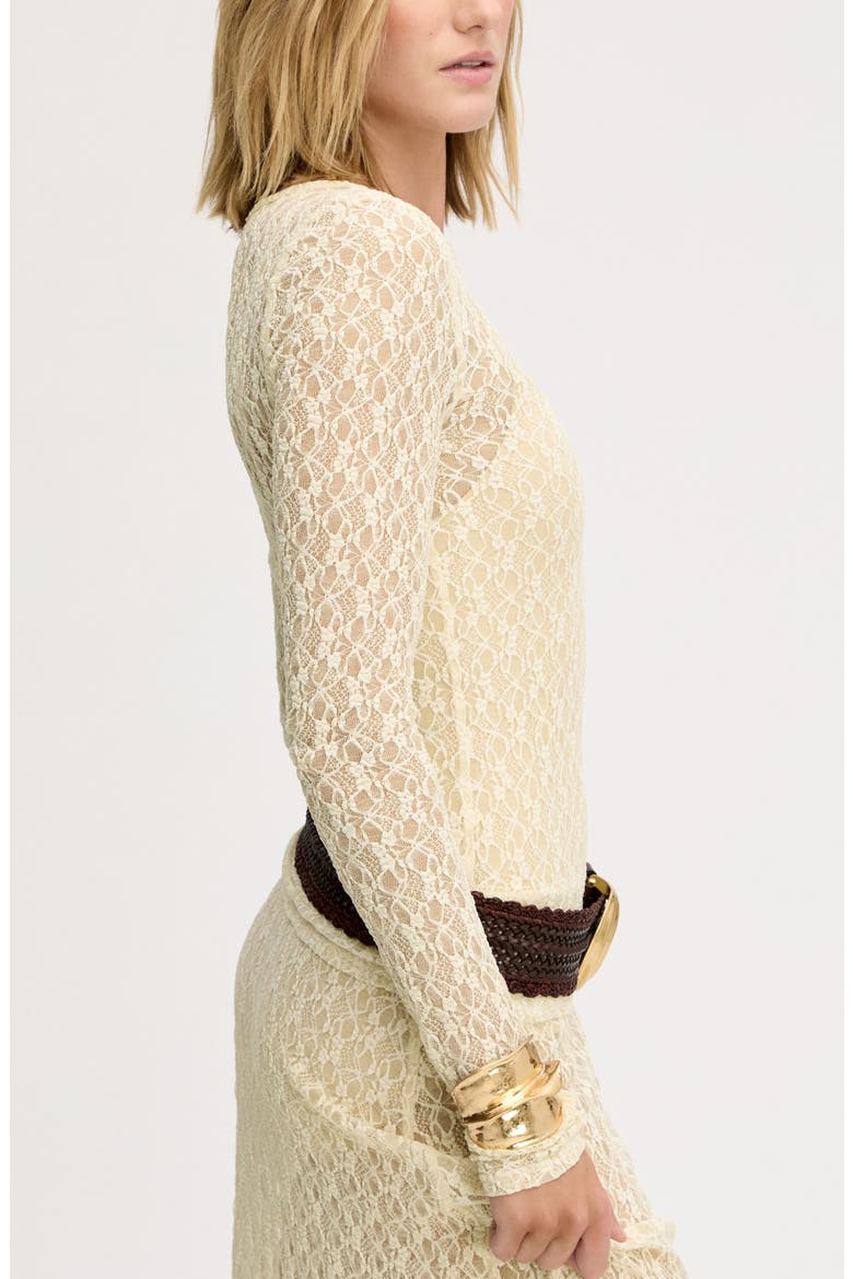 Sheer Lace Top, Alternate, color, ALMOND