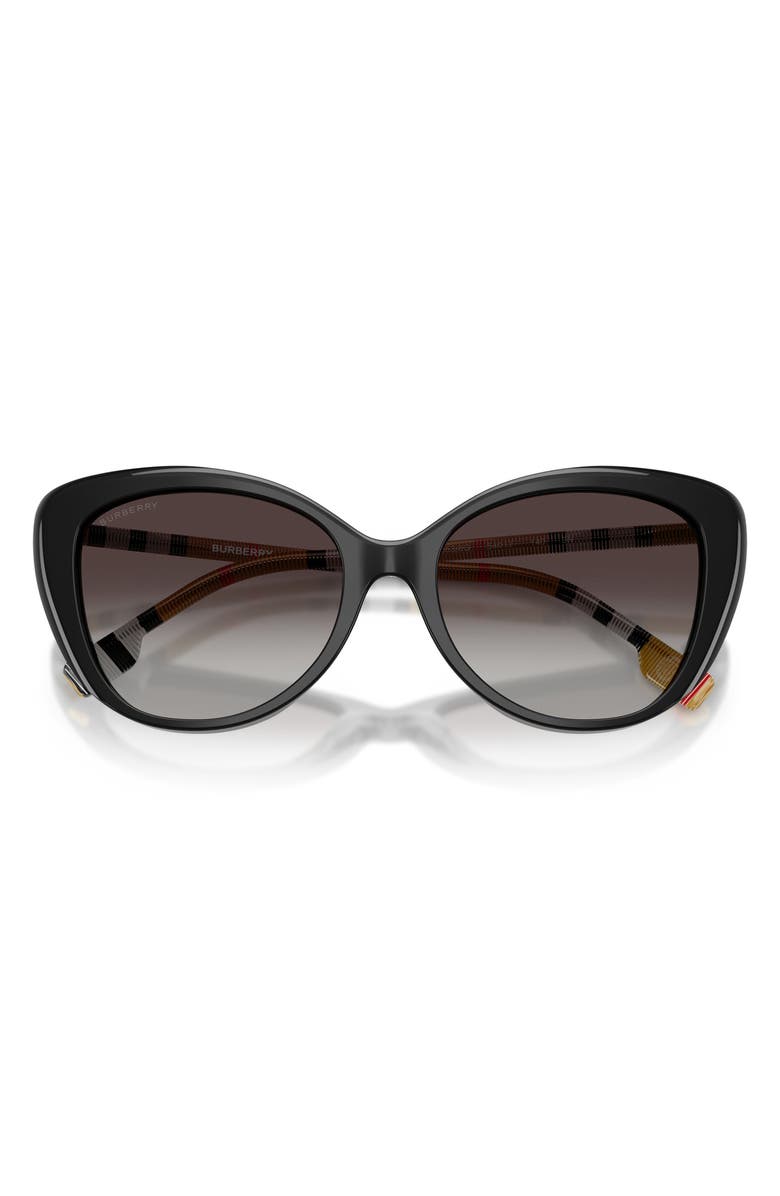 Burberry 54mm Gradient Cat Eye Sunglasses, Alternate, color, Black/ Grey Gradient