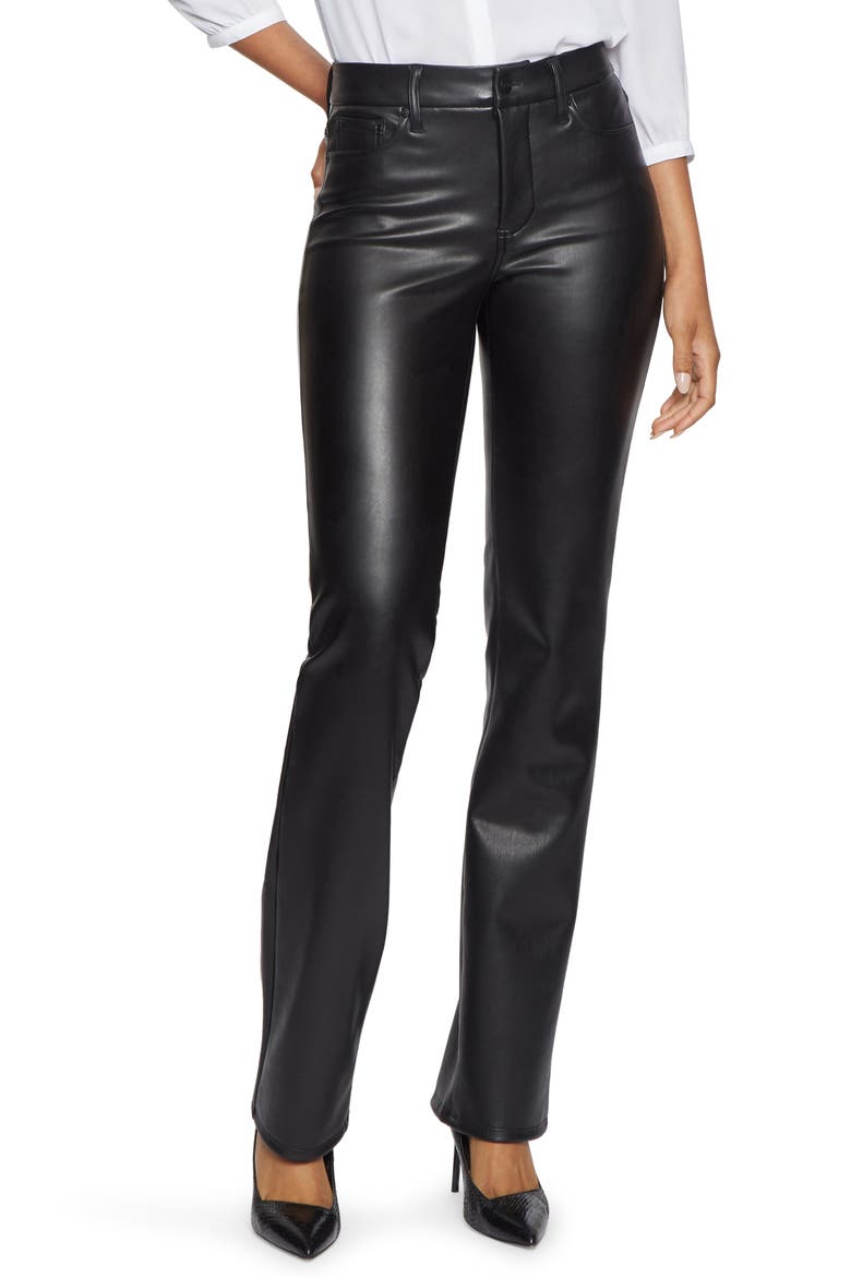Marilyn Faux Leather Straight Leg Pants, Main, color, BLACK