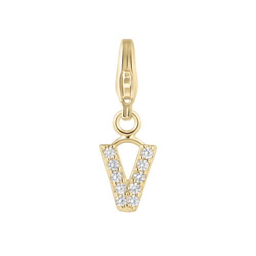 Electric Picks Initial Charm In Gold - V