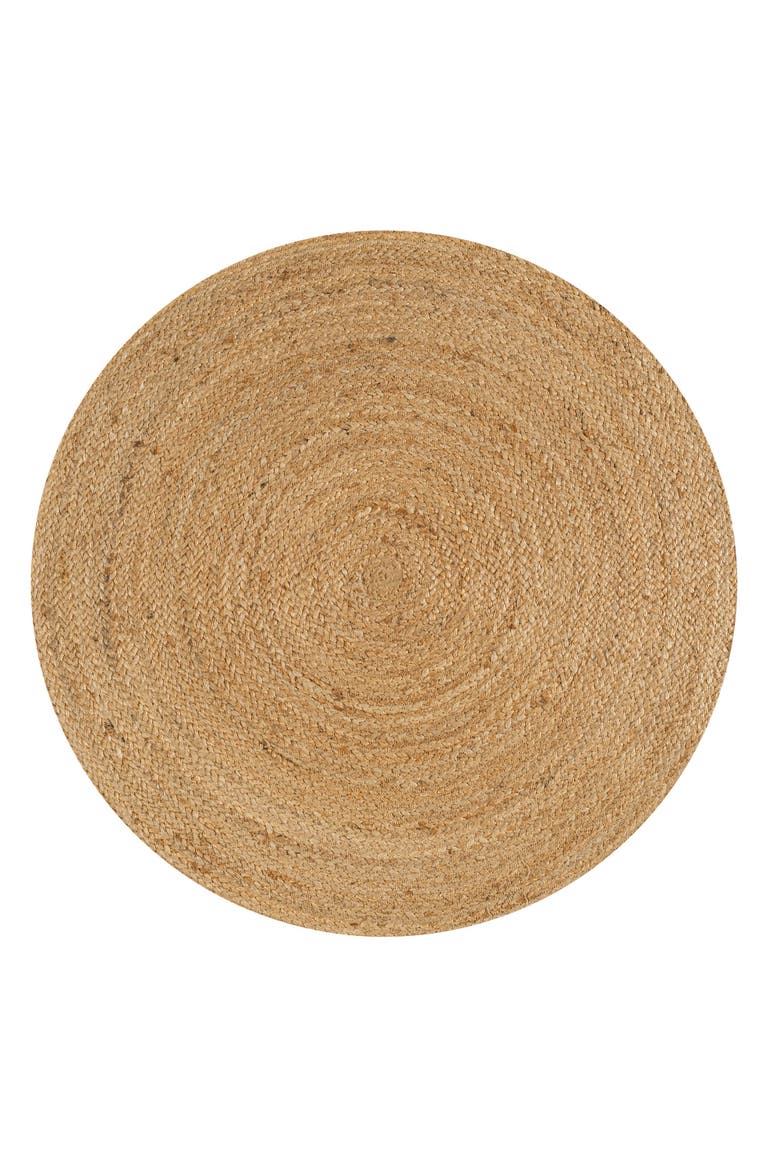 Soleil Round Natural Jute Braided Circle Natural Round Area Rug, Main, color, Natural
