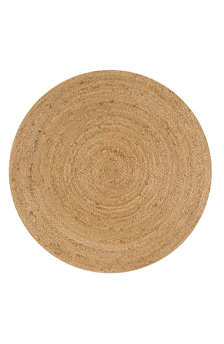 JONATHAN Y Soleil Round Natural Jute Braided Circle Natural Round Area Rug, Main, color, Natural