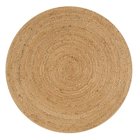 Soleil Round Natural Jute Braided Circle Natural Round Area Rug