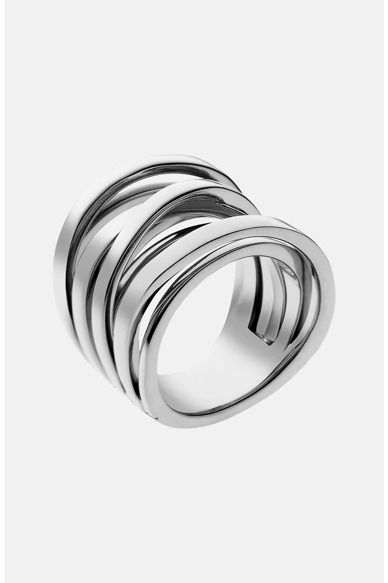 Michael Kors 'Brilliance' Large Intertwined Ring, Main, color, SILVER