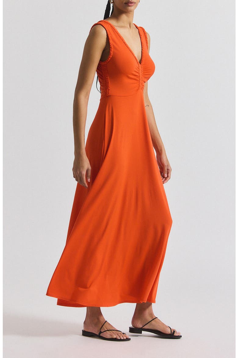 Misha Matte Jersey Maxi Dress, Alternate, color, TANGERINE