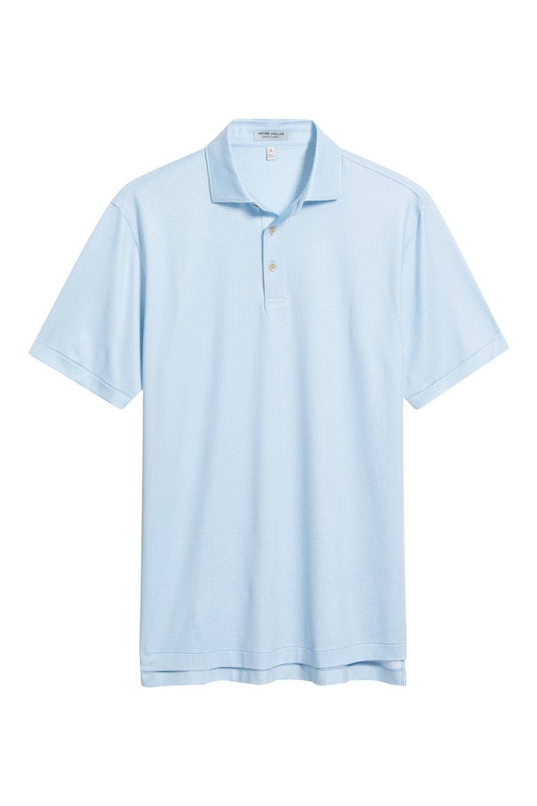 Gingham Check Performance Jersey Polo, Alternate, color, COTTAGE BLUE