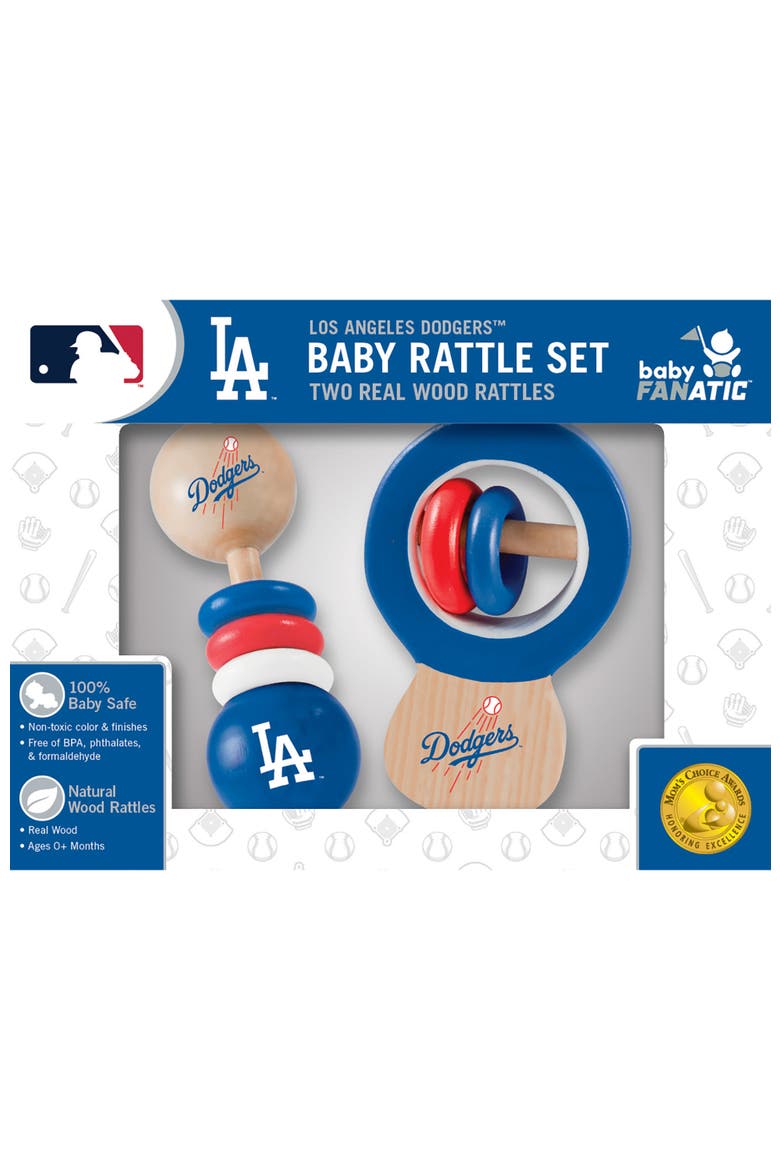 Los Angeles Dodgers Baby Rattles 2-Pack, Alternate, color, Multicolor