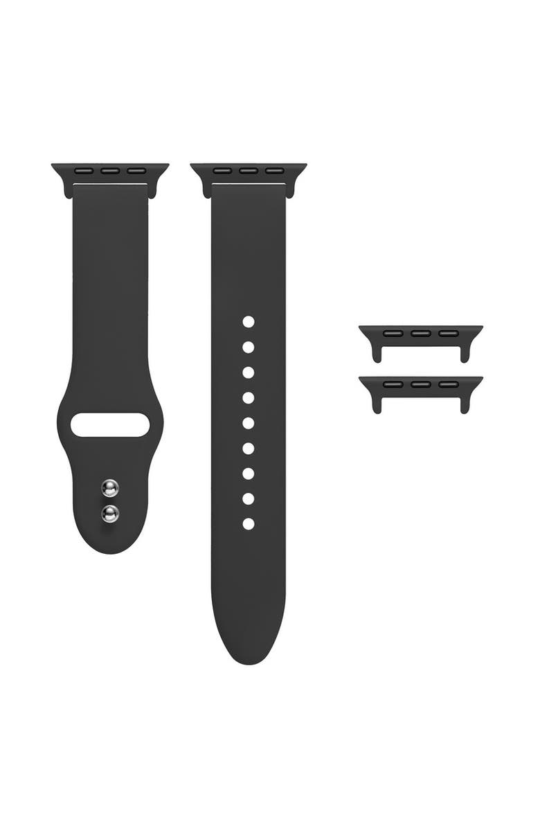 Posh Tech Silicone Band for Apple Watch, Alternate, color, Black