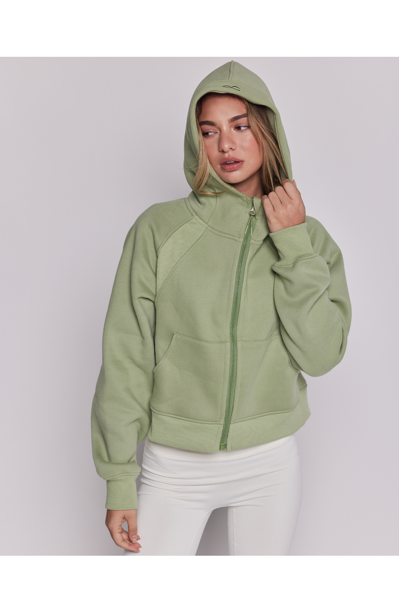 Rebody Active Effortless Fleece Full Zip Hoodie, Alternate, color, Matcha