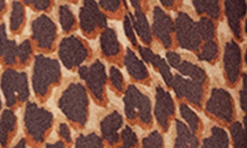 Boden Leopard Print Tie Neck Midi Dress In Brown