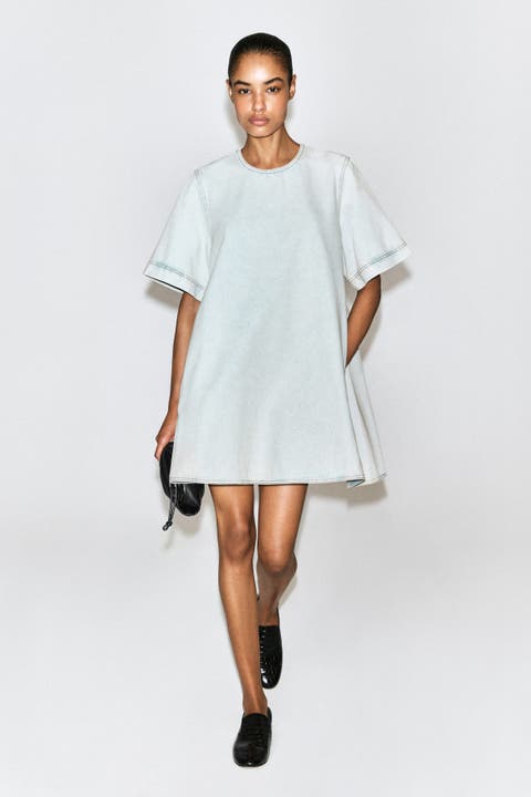 Flared Denim Mini Dress