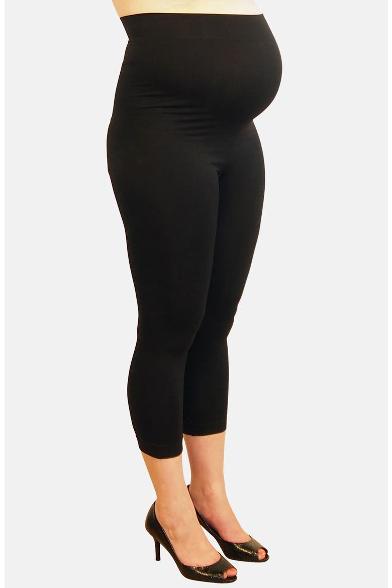 2-Pack Seamless Maternity Capri Leggings, Alternate, color, BLACK